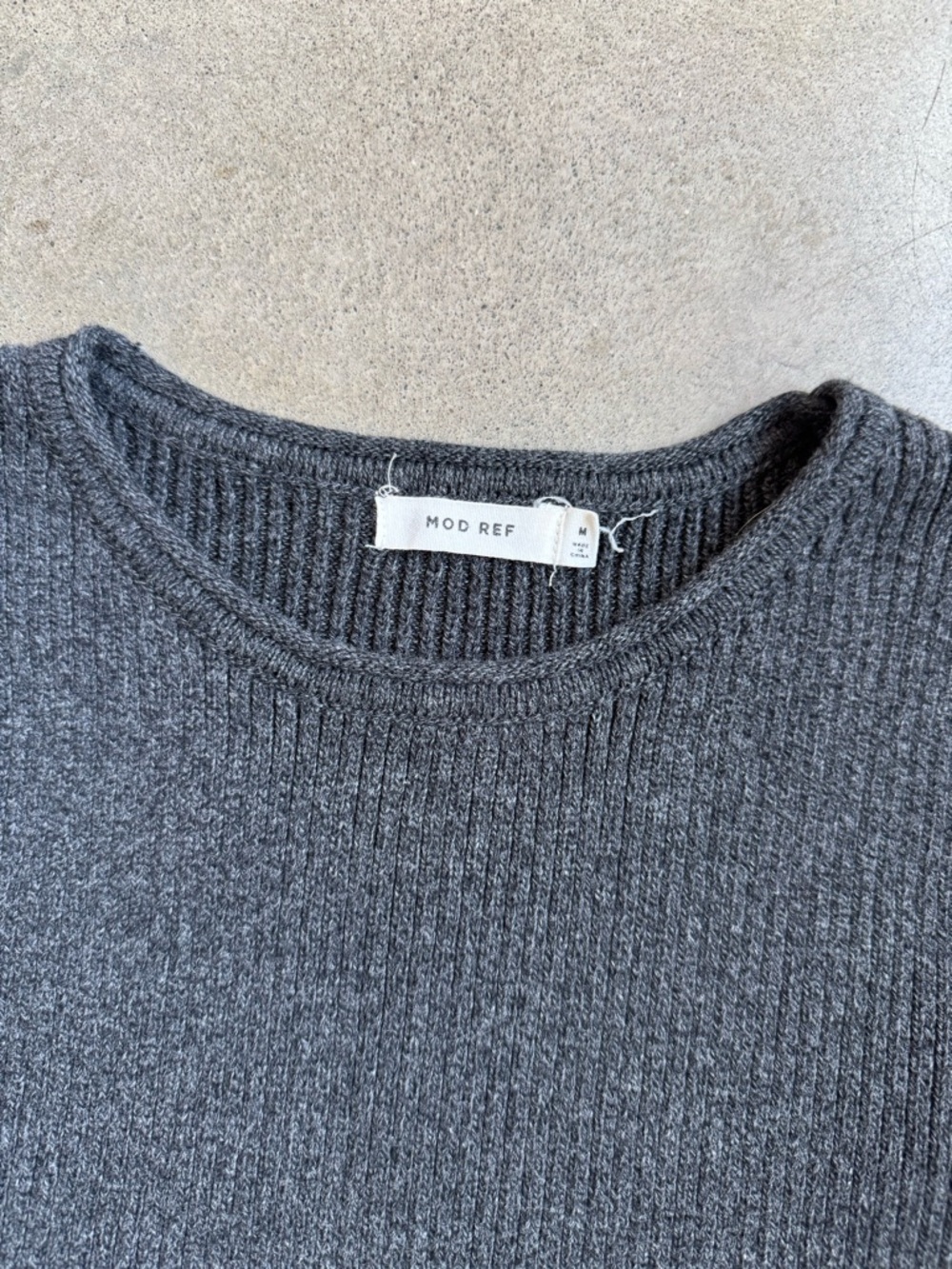 Mod Ref Grey Rib Knit Cropped Tank - Picture 4 of 4